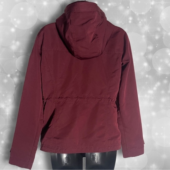 Hollister Cozy Faux Fur Lined Burgundy Mid-weight Jacket Size Extra Small - Picture 6 of 16
